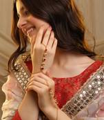 Gold plated kundan red stones haath phool