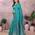 turquoise soft art silk banarasi saree with blouse 