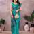 turquoise soft art silk banarasi saree with blouse 