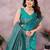 turquoise soft art silk banarasi saree with blouse 