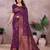 wine soft art silk banarasi saree with blouse 