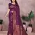 wine silk blend banarasi saree with blouse 