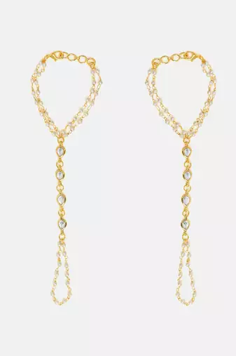 Gold plated kundan haath phool