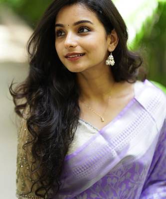 lavender silk blend banarasi saree with blouse  2
