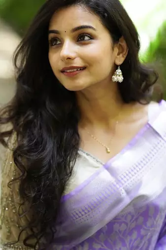 lavender silk blend banarasi saree with blouse 