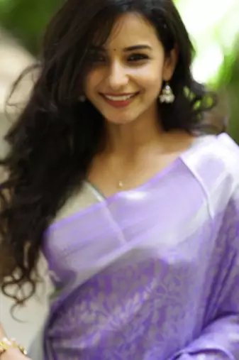 lavender silk blend banarasi saree with blouse 