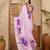 Women's lilac crepe printed saree with unstitched blouse piece