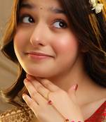 Gold plated kundan red stones haath phool