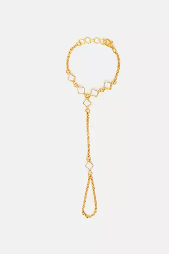 Gold plated kundan haath phool