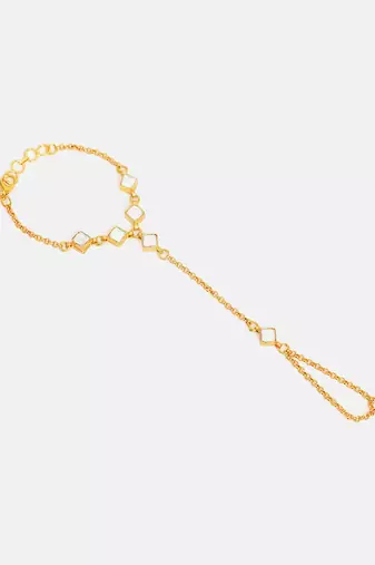 Gold plated kundan haath phool