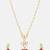 Gold plated kundan maroon stones necklace set