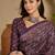 Women's purple silk cotton foil print saree with unstitched blouse piece