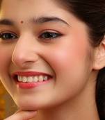 Gold plated kundan orange stones maang tikka