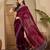 women's purple silk blend chiffon embellished saree with unstitched blouse piece