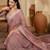 women's mauve silk blend chiffon embellished saree with unstitched blouse piece