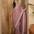 women's mauve silk blend chiffon embellished saree with unstitched blouse piece