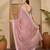 women's mauve silk blend chiffon embellished saree with unstitched blouse piece