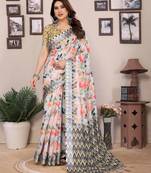 Multicolor cotton lilen digital printewith blouse