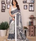 Black cotton lilen digital printewith blouse