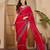 women's rani silk blend chiffon embellished saree with unstitched blouse piece