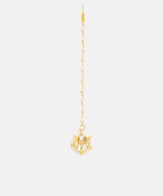 Gold plated kundan maang tikka 3