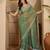 women's rani silk blend chiffon embellished saree with unstitched blouse piece