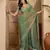 women's rani silk blend chiffon embellished saree with unstitched blouse piece