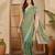 women's rani silk blend chiffon embellished saree with unstitched blouse piece