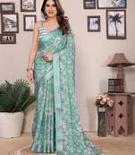 Olive cotton lilen digital printewith blouse