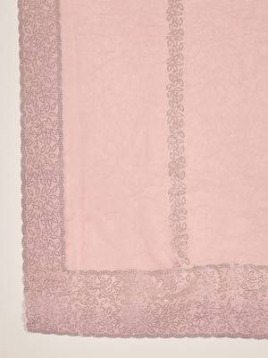 women's pink silk blend chiffon embellished saree with unstitched blouse piece 5