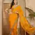 women's orange silk blend chiffon embellished saree with unstitched blouse piece