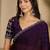 women's purple silk blend chiffon embellished saree with unstitched blouse piece