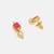 Gold plated kundan red stones earrings