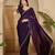 women's purple silk blend chiffon embellished saree with unstitched blouse piece