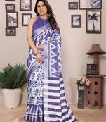 Lavender cotton lilen digital printewith blouse