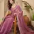 women's onion silk blend chiffon embellished saree with unstitched blouse piece