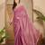 women's onion silk blend chiffon embellished saree with unstitched blouse piece