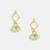 Gold plated kundan green stones earrings