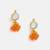 Gold plated kundan orange stones earrings