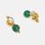 Gold plated kundan green stones earrings