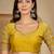 women's yellow silk blend chiffon embellished saree with unstitched blouse piece