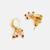 Gold plated kundan red stones earrings