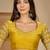 women's yellow silk blend chiffon embellished saree with unstitched blouse piece