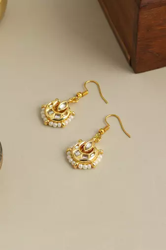 Gold plated kundan earrings
