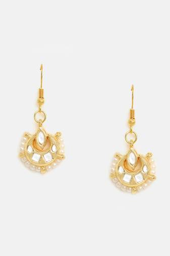Gold plated kundan earrings