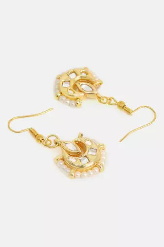 Gold plated kundan earrings
