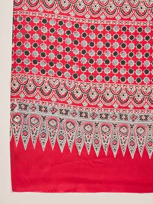 Women's black satin printed saree with unstitched blouse piece 5