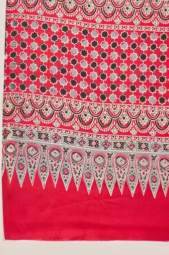 Women's black satin printed saree with unstitched blouse piece