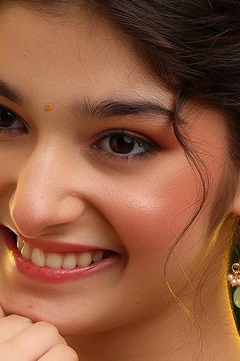 Gold plated kundan green stones earrings