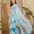 Women's sky blue chiffon embellished saree with unstitched blouse piece